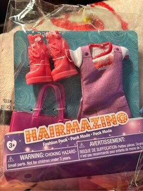 Kids Fashion Pack — Purple Dress & Pink Accessories